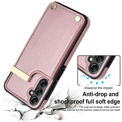 For Samsung Galaxy S24 Case TPU+PU Leather+Metal Hardware Phone Cover with Card Holder