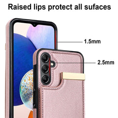For Samsung Galaxy S24 Case TPU+PU Leather+Metal Hardware Phone Cover with Card Holder