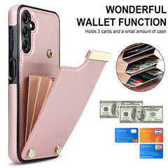 For Samsung Galaxy S24 Case TPU+PU Leather+Metal Hardware Phone Cover with Card Holder
