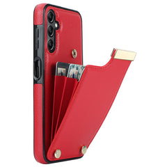 For Samsung Galaxy S24 Case TPU+PU Leather+Metal Hardware Phone Cover with Card Holder