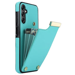 For Samsung Galaxy S24 Case TPU+PU Leather+Metal Hardware Phone Cover with Card Holder