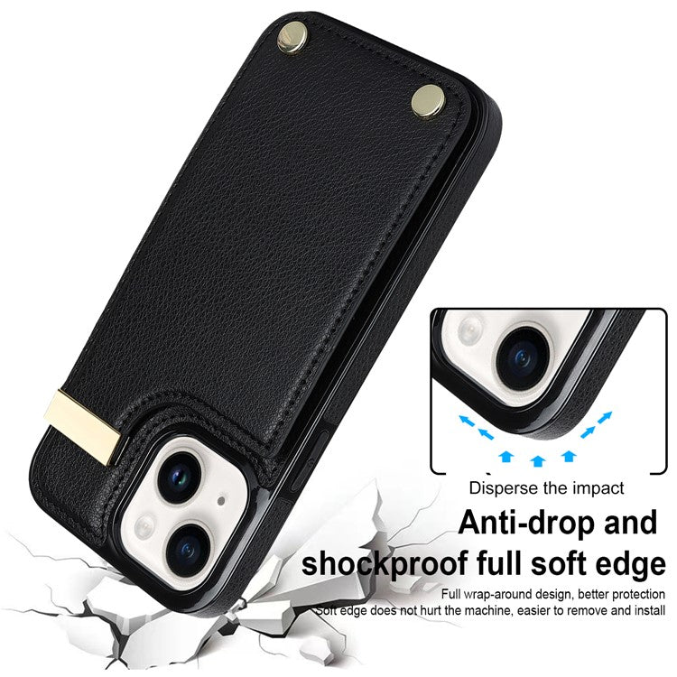 For iPhone 13 Card Holder Phone Case TPU + PU Leather Protective Cove - TechGearPal