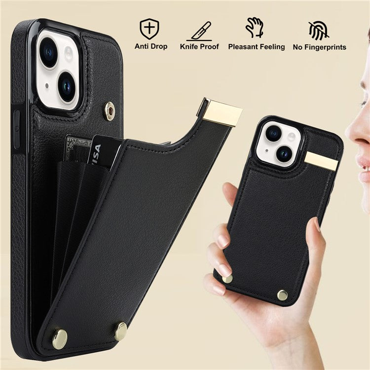 For iPhone 13 Card Holder Phone Case TPU + PU Leather Protective Cove - TechGearPal