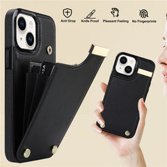 For iPhone 13 Card Holder Phone Case TPU + PU Leather Protective Cove - TechGearPal