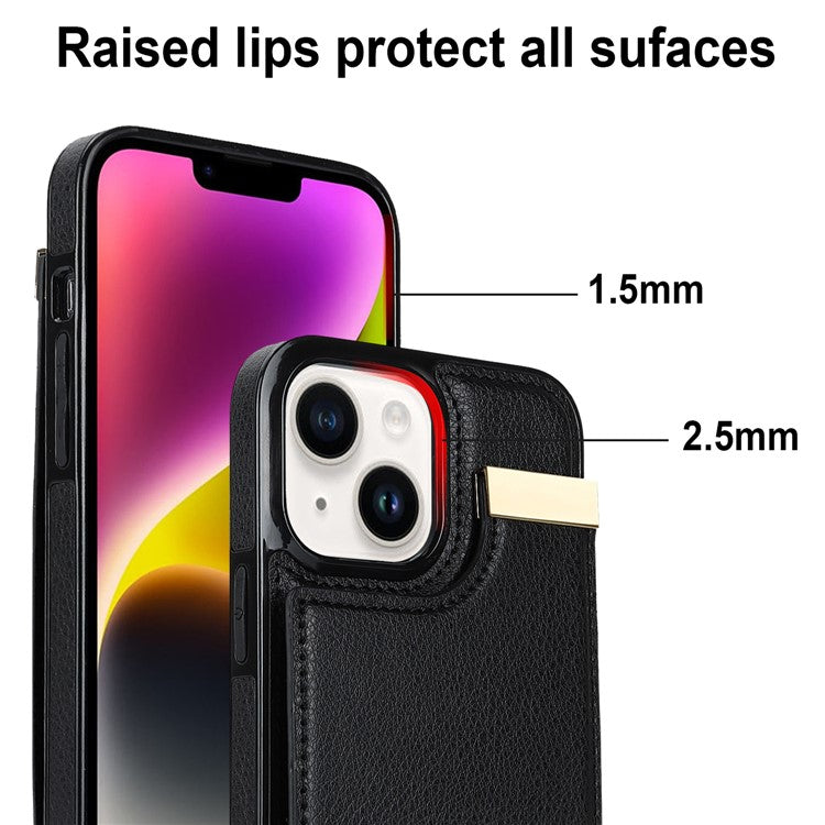 For iPhone 13 Card Holder Phone Case TPU + PU Leather Protective Cove - TechGearPal