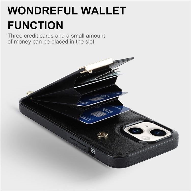 For iPhone 13 Card Holder Phone Case TPU + PU Leather Protective Cove - TechGearPal
