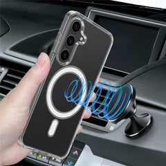 For Samsung Galaxy S24 Magnetic Phone Case Shock Absorbing Acrylic+TPU Back Shell
