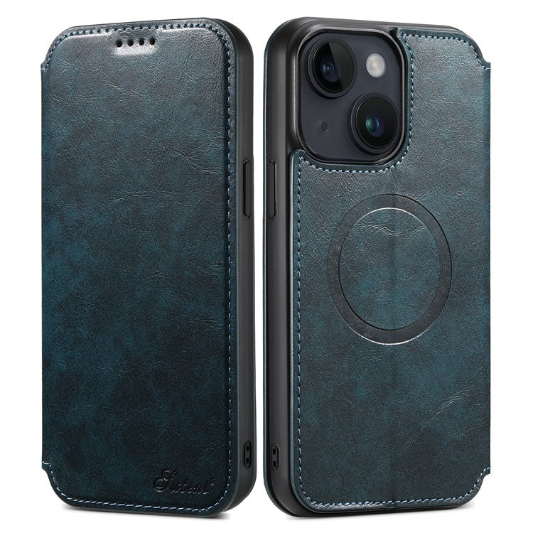 SUTENI J05 For iPhone 15 Plus Case Stand Wallet Leather Dustproof Phone Cover Compatible with MagSaf - TechGearPal