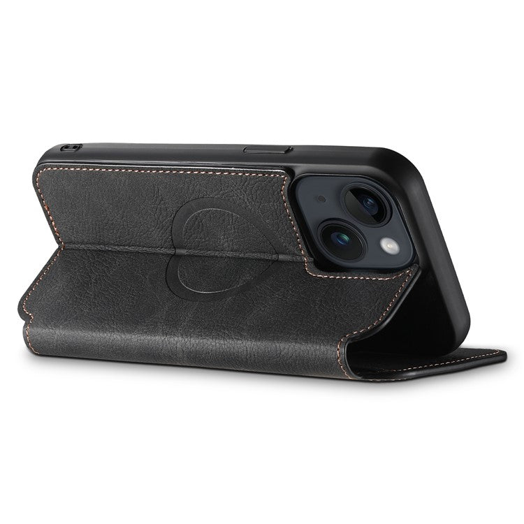 SUTENI J06 For iPhone 15 Plus Case Litchi Texture PU Leather+TPU Cover Compatible with MagSaf - TechGearPal