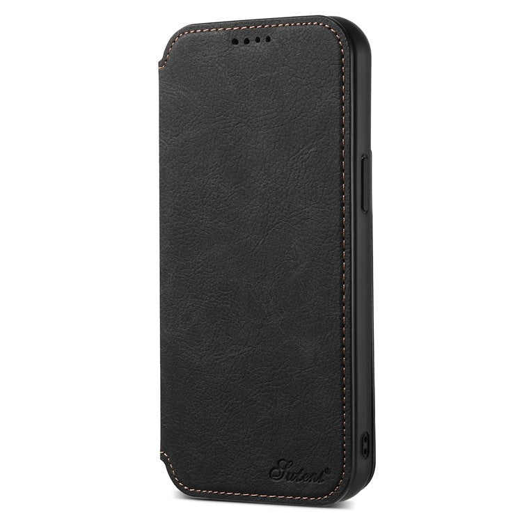 SUTENI J06 For iPhone 15 Plus Case Litchi Texture PU Leather+TPU Cover Compatible with MagSaf - TechGearPal
