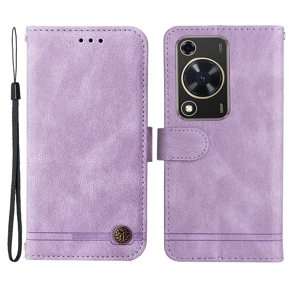 Étui portefeuille en cuir avec support et dragonne pour Huawei Enjoy 70 4G / Nova Y72 4G 