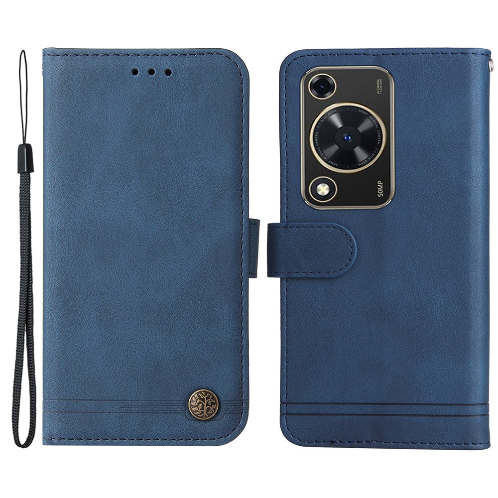 Étui portefeuille en cuir avec support et dragonne pour Huawei Enjoy 70 4G / Nova Y72 4G 