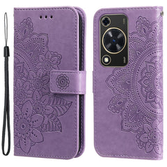 Coque portefeuille en cuir PU à motif floral pour Huawei Enjoy 70 4G / Nova Y72 4G 