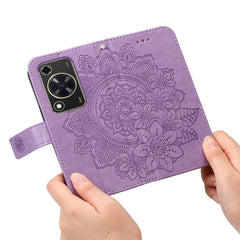 Coque portefeuille en cuir PU à motif floral pour Huawei Enjoy 70 4G / Nova Y72 4G 