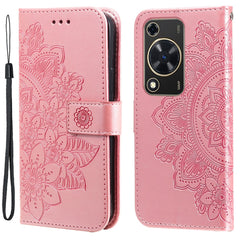 Coque portefeuille en cuir PU à motif floral pour Huawei Enjoy 70 4G / Nova Y72 4G 