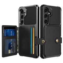 Für Samsung Galaxy S24 Handyhüllen mit Kartenhalter Stoßfeste PU-Leder-Rückseite 