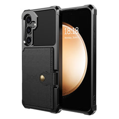 Für Samsung Galaxy S24 Handyhüllen mit Kartenhalter Stoßfeste PU-Leder-Rückseite 