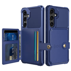 Für Samsung Galaxy S24 Handyhüllen mit Kartenhalter Stoßfeste PU-Leder-Rückseite 