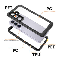 Coque étanche REDPEPPER série FS IP68 pour Samsung Galaxy S24, coque arrière transparente 