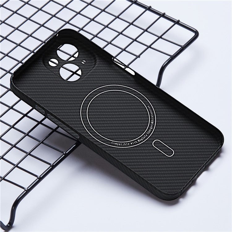 Phone Shell for iPhone 14 Plus Case Magnetic 600D Fine Texture Aramid Fiber Phone Cover (Precise Lens Hole) - TechGearPal