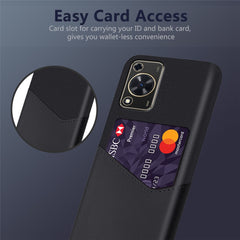 For Huawei Enjoy 70 4G / nova Y72 4G Phone Case with Card Slot Cloth Texture Leather + PC Cover