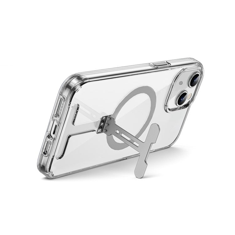 WIWU FYY-014 For iPhone 15 Plus Kickstand Case Compatible with MagSafe PC Clear Phone Cove - TechGearPal