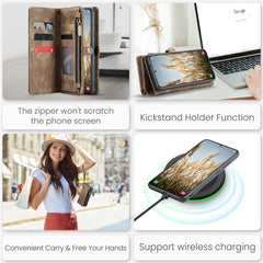 For Samsung Galaxy S24 Phone Cases CASEME Leather Cover with Detachable Wallet and Strap