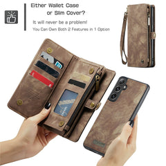 For Samsung Galaxy S24 Phone Cases CASEME Leather Cover with Detachable Wallet and Strap