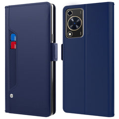 For Huawei nova Y72 4G / Enjoy 70 Leather Phone Cover Mirror Design Card Holder PU+TPU Phone Stand