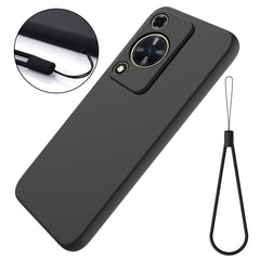 Coque de téléphone Huawei Nova Y72 4G / Enjoy 70 en silicone liquide anti-rayures avec dragonne 