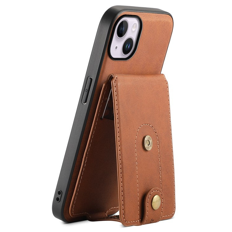 DENIOR D14 For iPhone 14 Plus Case Compatible with MagSafe Leather+TPU+PC Card Bag Phone Cove - TechGearPal