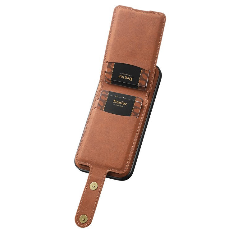 DENIOR D14 For iPhone 14 Plus Case Compatible with MagSafe Leather+TPU+PC Card Bag Phone Cove - TechGearPal
