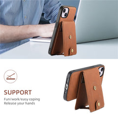 DENIOR D14 For iPhone 14 Plus Case Compatible with MagSafe Leather+TPU+PC Card Bag Phone Cove - TechGearPal
