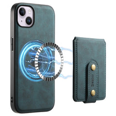 DENIOR D14 For iPhone 14 Plus Case Compatible with MagSafe Leather+TPU+PC Card Bag Phone Cove - TechGearPal