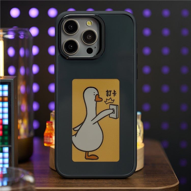 For iPhone 15 Pro Max Phone Case with E Ink Display 4-Color NFC DIY Phone Cove - TechGearPal
