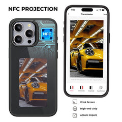 For iPhone 15 Pro Max Phone Case with E Ink Display 4-Color NFC DIY Phone Cove - TechGearPal