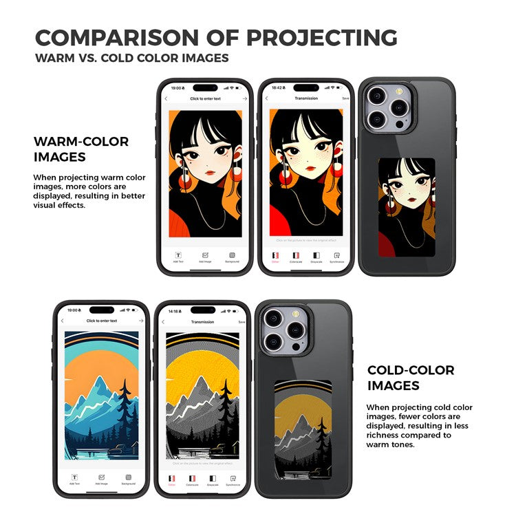 For iPhone 15 Pro Max Phone Case with E Ink Display 4-Color NFC DIY Phone Cove - TechGearPal