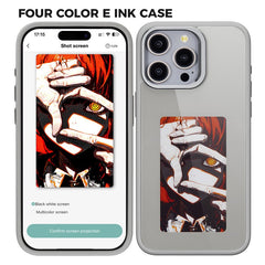 For iPhone 15 Pro Max Phone Case with E Ink Display 4-Color NFC DIY Phone Cove - TechGearPal