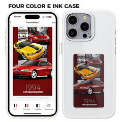 For iPhone 15 Pro Max Phone Case with E Ink Display 4-Color NFC DIY Phone Cove - TechGearPal