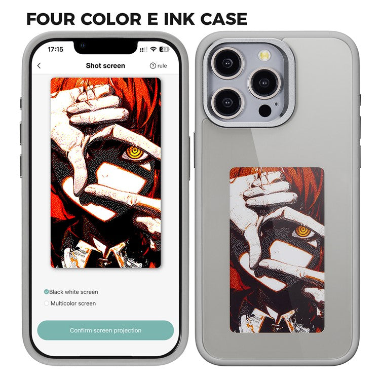 E Ink Case for iPhone 13 Pro Max 4-Color NFC Projection DIY Screen Display Phone Cove - TechGearPal