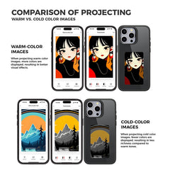 For iPhone 14 Pro E Ink Phone Case Black / White / Red / Yellow 4-Color Smart NFC Projection DIY Cas - TechGearPal