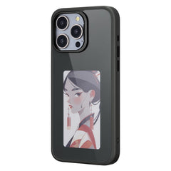 For iPhone 15 Pro E Ink Phone Case 4-Color Screen Play DIY Phone Cove - TechGearPal