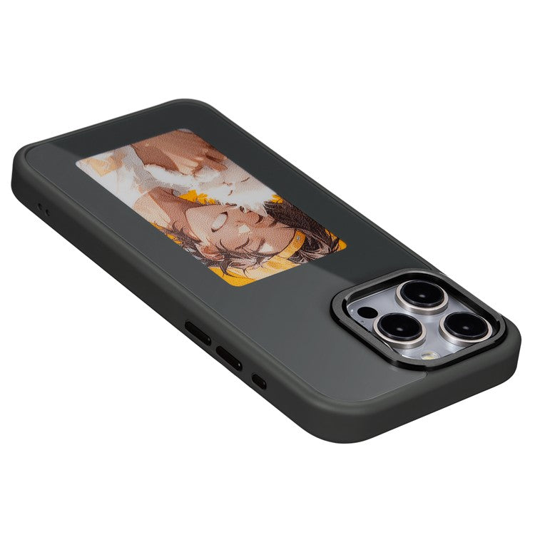 For iPhone 15 Pro E Ink Phone Case 4-Color Screen Play DIY Phone Cove - TechGearPal