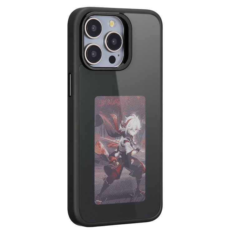For iPhone 15 Pro E Ink Phone Case 4-Color Screen Play DIY Phone Cove - TechGearPal