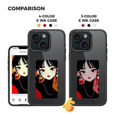 E Ink Phone Case for iPhone 13  / 14 Smart NFC Phone Case Photo, Black / White / Red / Yellow 4-Colo - TechGearPal