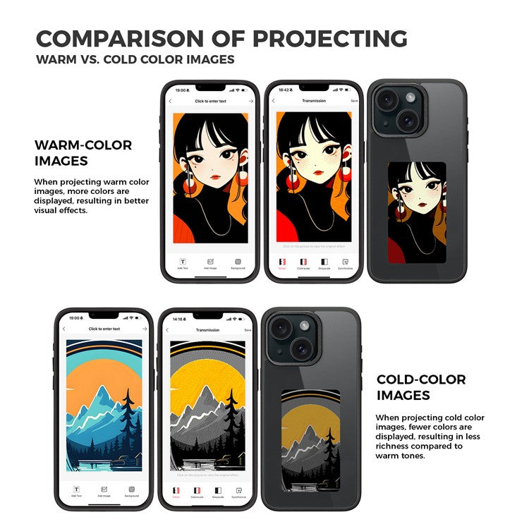 E Ink Phone Case for iPhone 13  / 14 Smart NFC Phone Case Photo, Black / White / Red / Yellow 4-Colo - TechGearPal