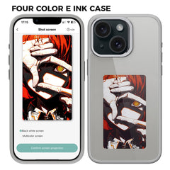 E Ink Phone Case for iPhone 13  / 14 Smart NFC Phone Case Photo, Black / White / Red / Yellow 4-Colo - TechGearPal