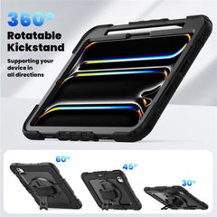 For iPad Pro 11 (2024) Case PC+Silicone Tablet Cover with Screen Protector Pencil Holder