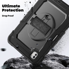 For iPad Pro 11 (2024) Case PC+Silicone Tablet Cover with Screen Protector Pencil Holder