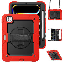 For iPad Pro 11 (2024) Case PC+Silicone Tablet Cover with Screen Protector Pencil Holder